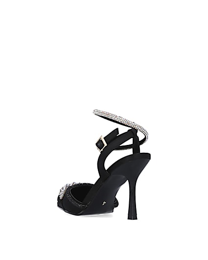 360 degree animation of product Black diamante heeled court shoes frame-7
