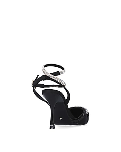 360 degree animation of product Black diamante heeled court shoes frame-11