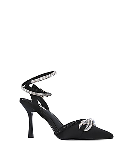 360 degree animation of product Black diamante heeled court shoes frame-17