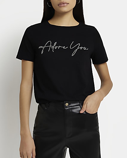 WOMEN FASHION Shirts & T-shirts Knitted NoName T-shirt Black S discount 92% 