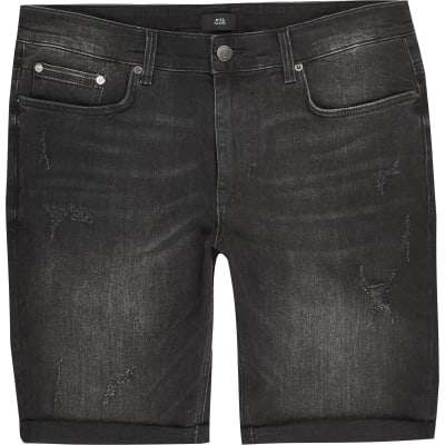 river island mens denim shorts