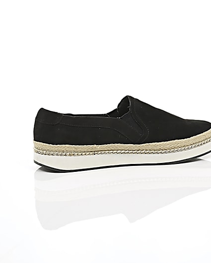 360 degree animation of product Black double layer espadrille plimsolls frame-11