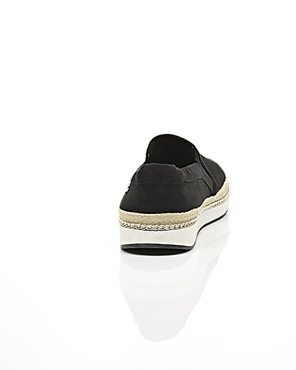 360 degree animation of product Black double layer espadrille plimsolls frame-15
