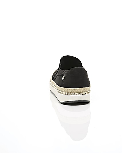 360 degree animation of product Black double layer espadrille plimsolls frame-16