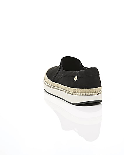 360 degree animation of product Black double layer espadrille plimsolls frame-17