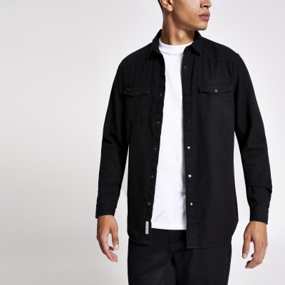 black denim shirt