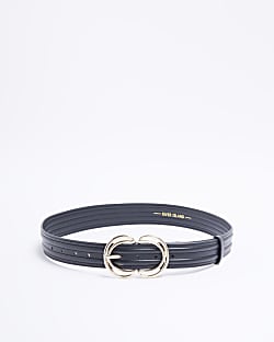 Black double ring belt