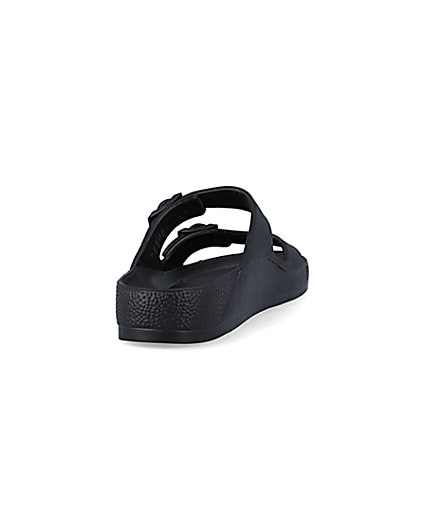 360 degree animation of product Black double strap sandals frame-10
