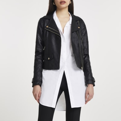 faux leather jacket womens uk