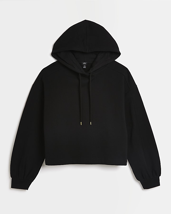 Black drawstring hoodie