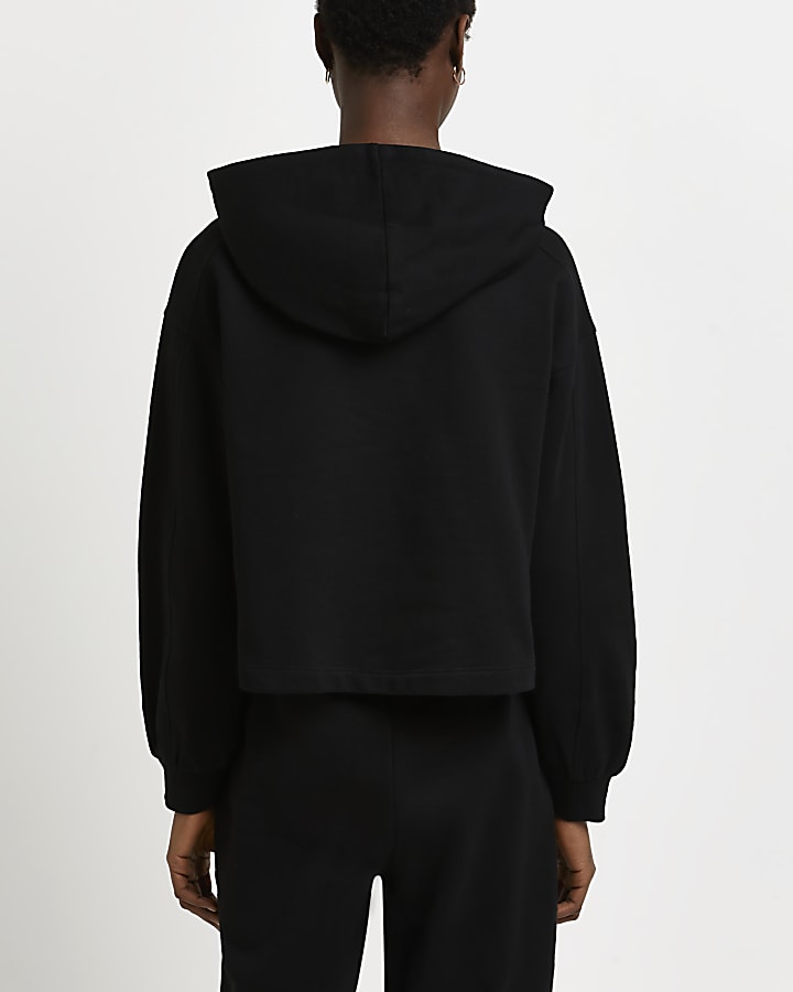 Black drawstring hoodie
