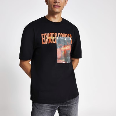Black 'Echos' oversized fit T-shirt