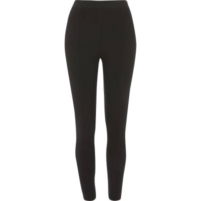 Black elastic waist skinny leggings