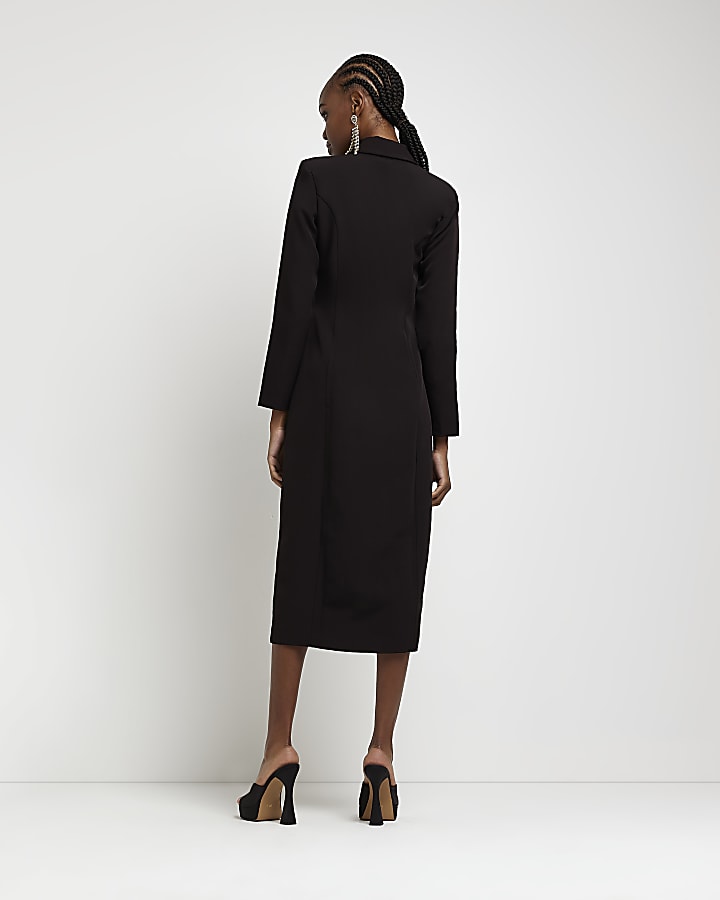 Black embellished blazer midi dress