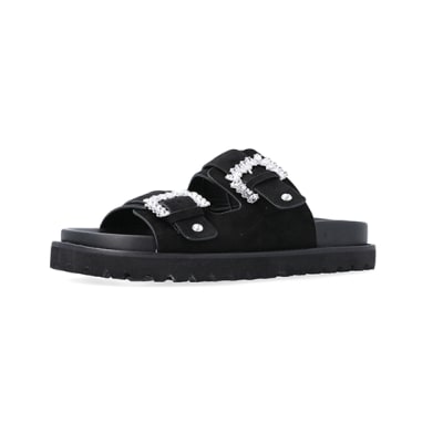 River island black discount sliders