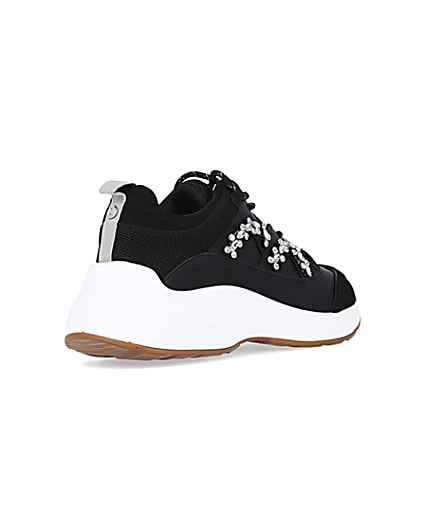 360 degree animation of product Black embellished chunky trainers frame-12