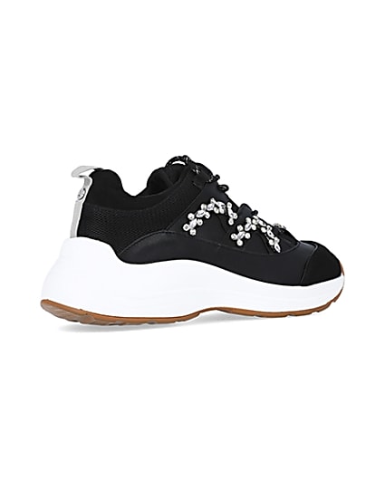 360 degree animation of product Black embellished chunky trainers frame-13