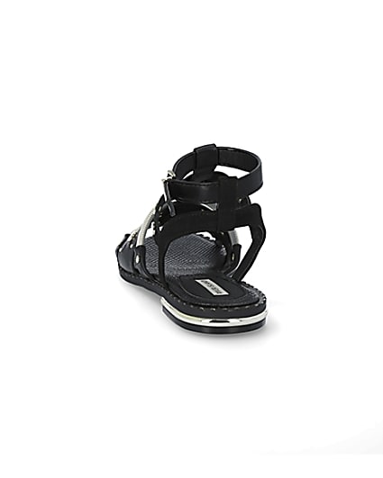 360 degree animation of product Black embellished gladiator sandals frame-8