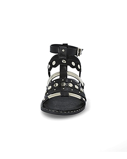 360 degree animation of product Black embellished gladiator sandals frame-21