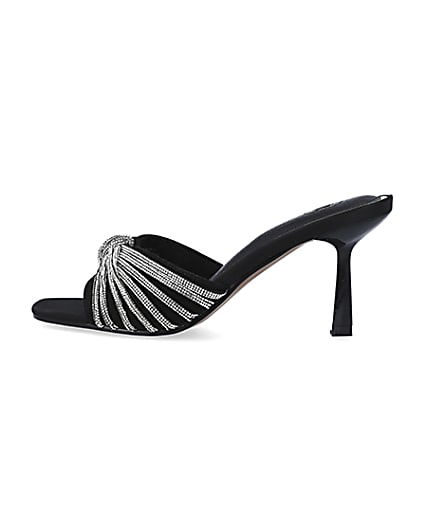 360 degree animation of product Black embellished heeled mule shoes frame-4