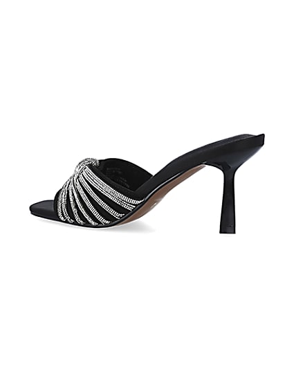 360 degree animation of product Black embellished heeled mule shoes frame-5