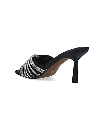 360 degree animation of product Black embellished heeled mule shoes frame-6