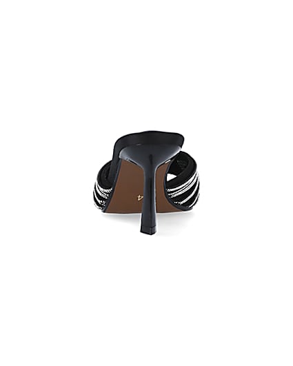 360 degree animation of product Black embellished heeled mule shoes frame-9