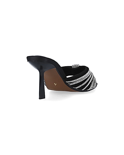 360 degree animation of product Black embellished heeled mule shoes frame-11