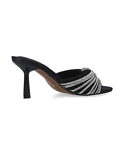 360 degree animation of product Black embellished heeled mule shoes frame-13