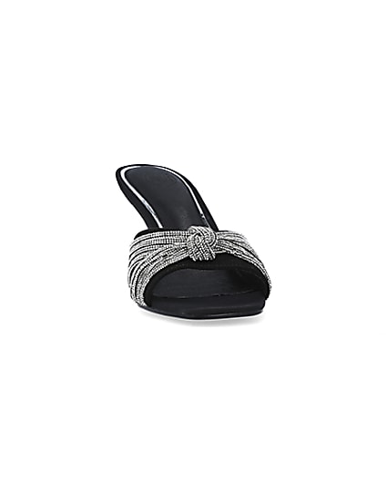 360 degree animation of product Black embellished heeled mule shoes frame-20