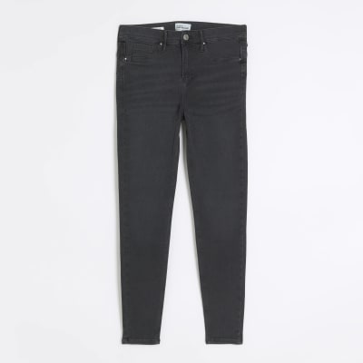 Black embellished Molly sculpt skinny jeans River Island