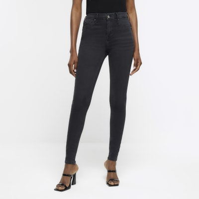 Black embellished Molly sculpt skinny jeans | River Island