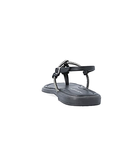 360 degree animation of product Black embellished sandals frame-8