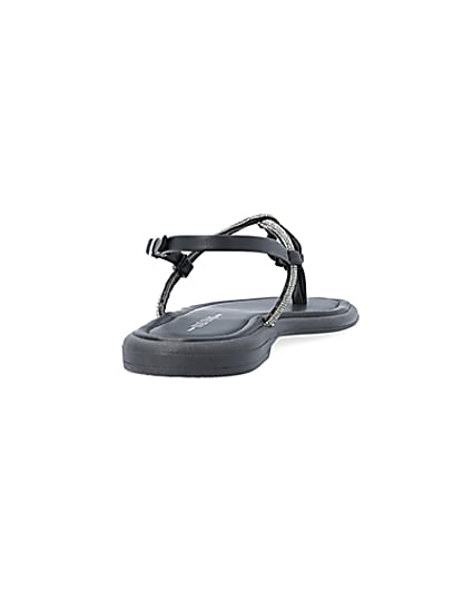 360 degree animation of product Black embellished sandals frame-10
