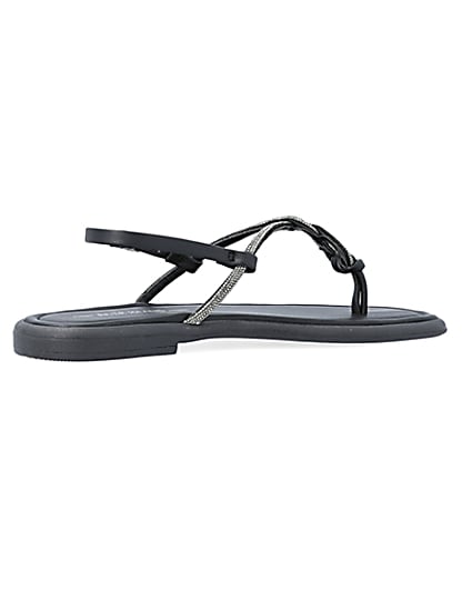 360 degree animation of product Black embellished sandals frame-13