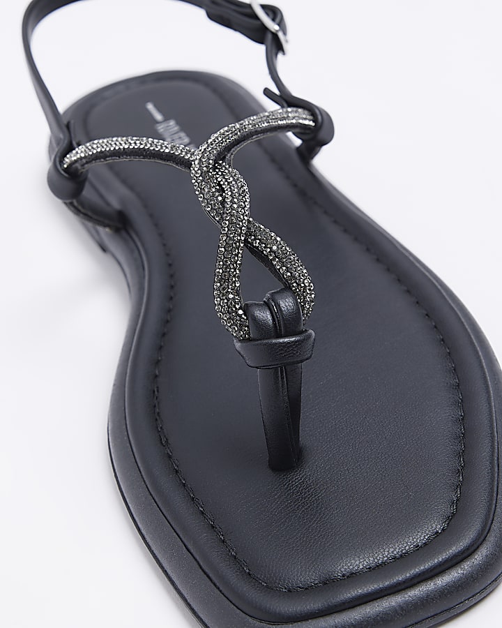 Black embellished sandals