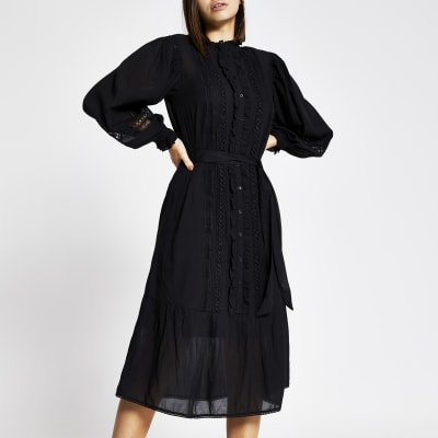 river island long black dress