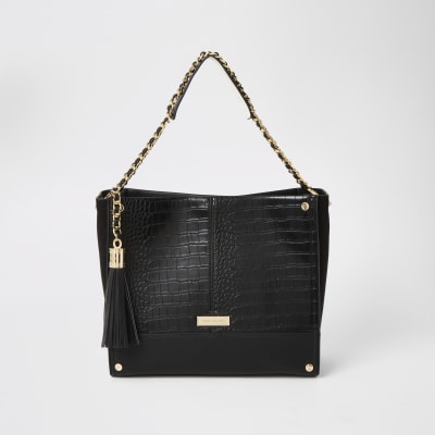 river island black chain bag