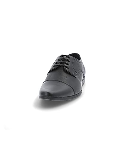 360 degree animation of product Black embossed lace-up derby shoes frame-22