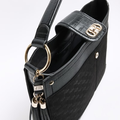 River island discount black embossed bag