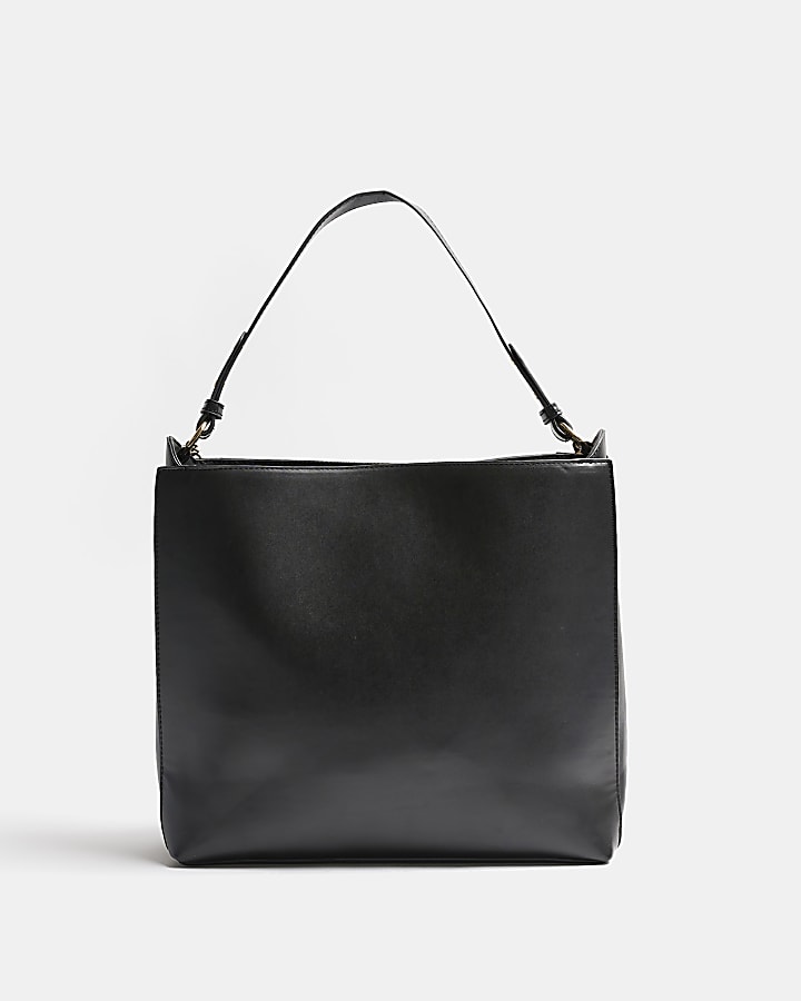 Black embossed tote bag