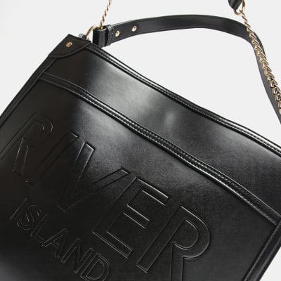 Black embossed tote bag