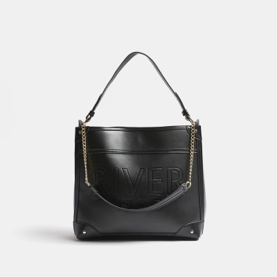 Black embossed tote bag