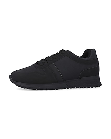 360 degree animation of product Black embossed trainers frame-2