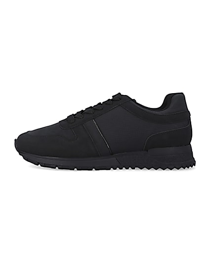 360 degree animation of product Black embossed trainers frame-3