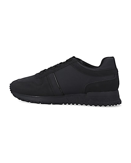 360 degree animation of product Black embossed trainers frame-4