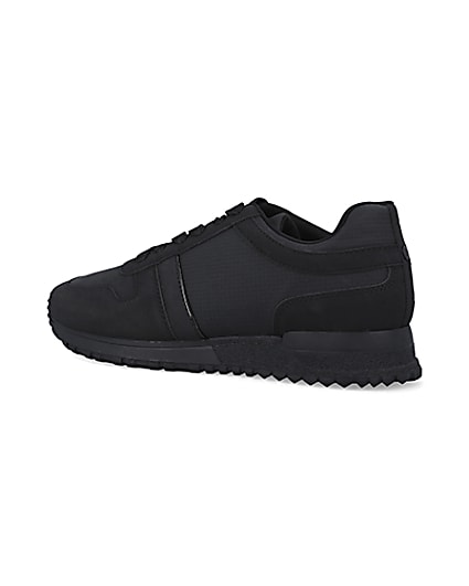 360 degree animation of product Black embossed trainers frame-5