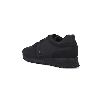 360 degree animation of product Black embossed trainers frame-6
