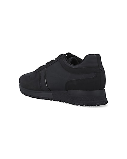 360 degree animation of product Black embossed trainers frame-6