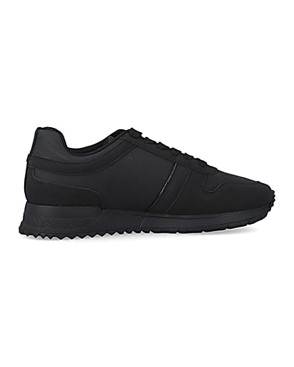 360 degree animation of product Black embossed trainers frame-14